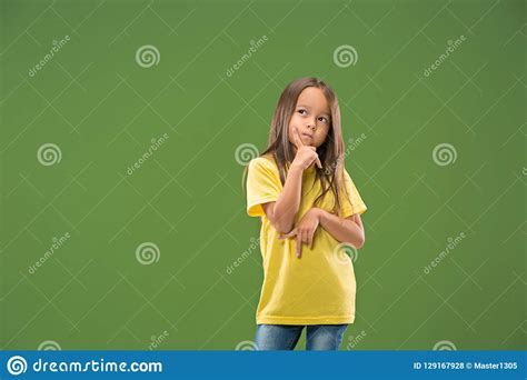 Young Serious Thoughtful Teen Girl Doubt Concept Stock Photo Image