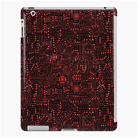 Y2k Electric Red Circuit Board Computer Virus Ipad Case And Skin For