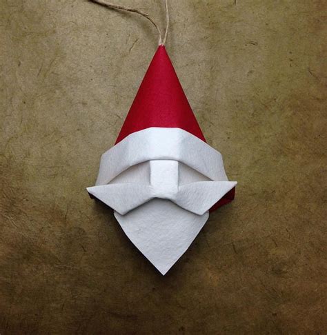 How To Fold An Origami Santa Claus Christmas Tree Ornament ★ X Mas