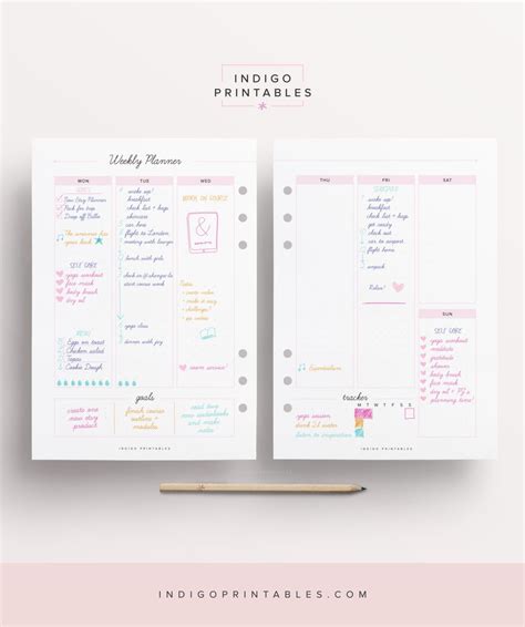 Weekly Planner Weekly Planner on Two Pages Blank Weekly | Etsy | Printable planner pages, Weekly ...