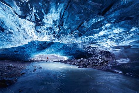 Ice Cave At Jokulsarlon Glacier In I Containing Iceland Vatnajokull