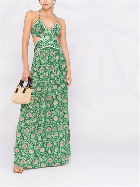 Baandsh Paloma Floral Print Maxi Dress In Green Lyst Canada