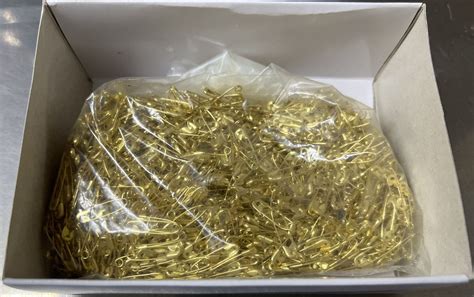 Hemline Bulk Safety Pins No 000 19mm Brass Nickle Plated 1gg 1728pcs