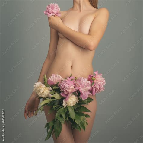 Girl With Flowers Sexy Lingerie Fashion Sexy Concept Beautiful Woman