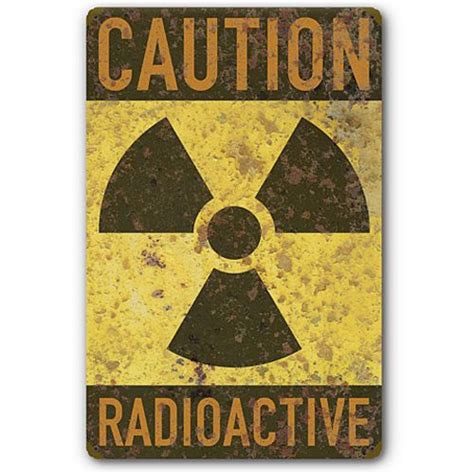 Radioactive Caution Warning Nuclear Radiation Symbol Tin Metal Sign
