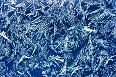 Frost Patterns On Window Glass In Winter Stock Image Colourbox