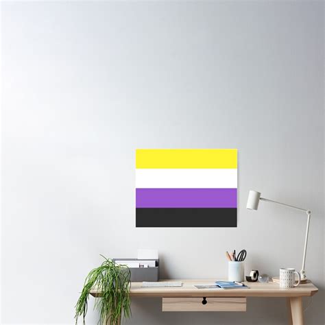 Non Binary Pride Flag Lgbtq Poster For Sale By Bdanmartin Redbubble