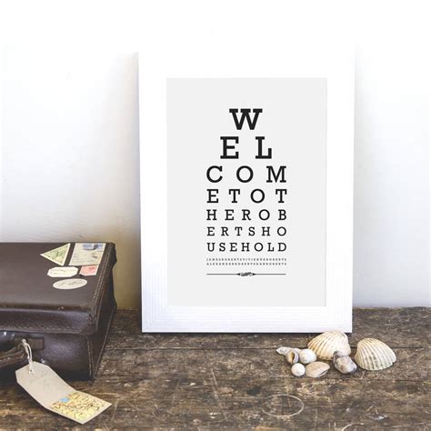 Personalised Eye Test Print By Oakdene Designs