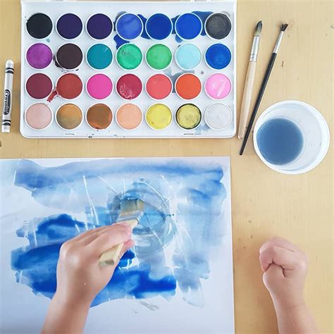 Wax Resist Painting Watercolour Process Art Reggio Preschool