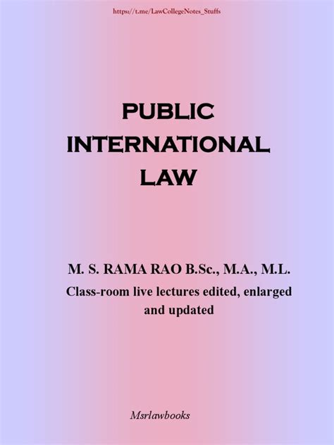 Public International Law Rama Rao Notes Pdf Sovereign State