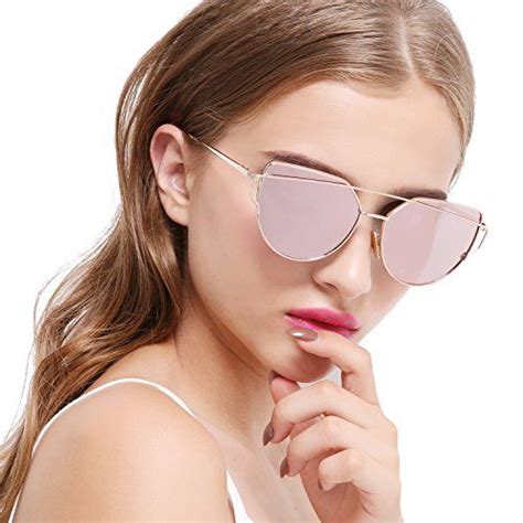 joopin fashion women metal frame cat eye sunglasses classic brand designer mirror flat panel l