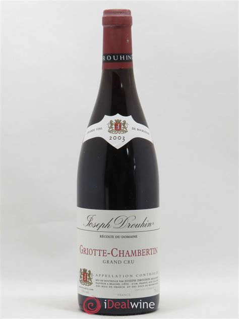 Buy Griotte Chambertin Grand Cru Joseph Drouhin 2003 Lot 4228