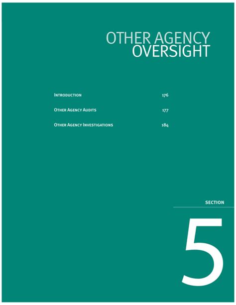 5 Other Agency Oversight Section