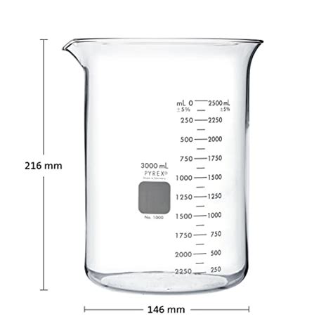 Pyrex Griffin Borosilicate Glass Beaker Low Form Graduated Measuring