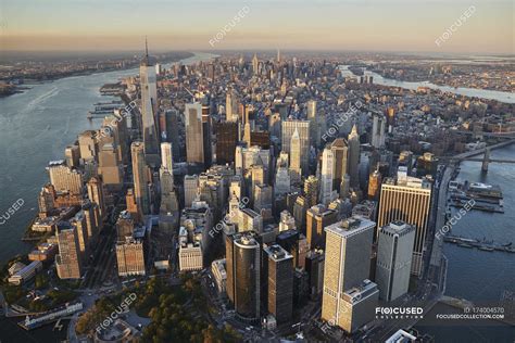 Aerial Photograph Of New York City And Manhattan Island From Above New