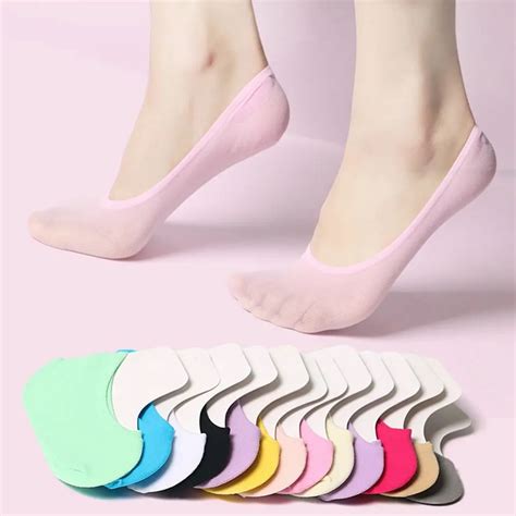 Hot Women Invisible Cotton Socks No Show Nonslip Loafer Liner Ankle Low