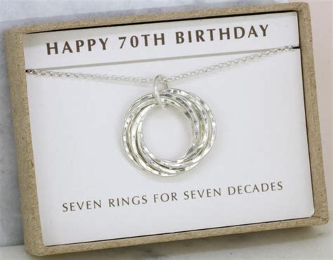 She's just about to turn fifty, this is a big event in her life, so whether she's having a huge party to celebrate or a quiet meal with family and friends you'll need a birthday gift that's extra special, just like her. 70th birthday gift for her 70th birthday necklace 70th gift