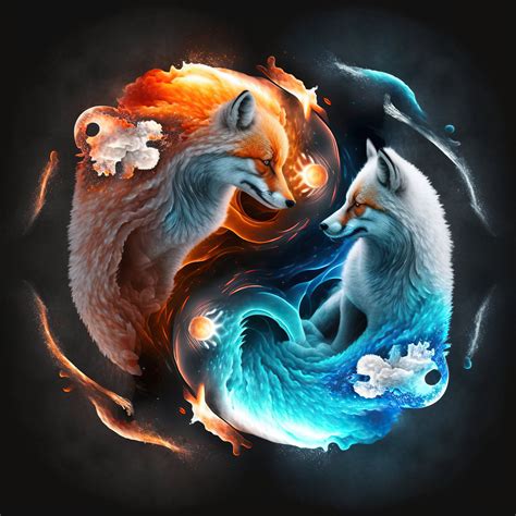 Ice And Fire Foxes Download Ice And Fire Instant Downloadable