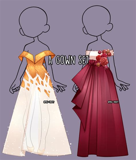 A Gown Set Outfit Adopt Close By Miss Trinity On Deviantart Manga