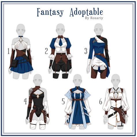 closed adoptable fantasy outfit 063 by rosariy on deviantart in 2021 anime outfits
