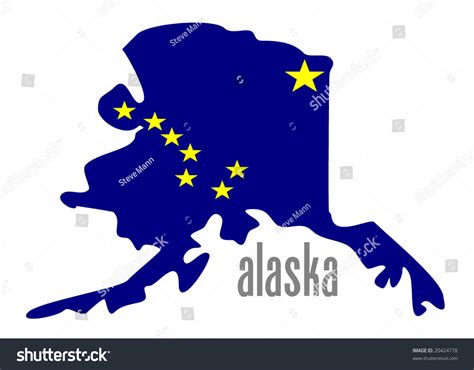 Alaska Outline State Flag Vector Illustration Stock Vector 20424778