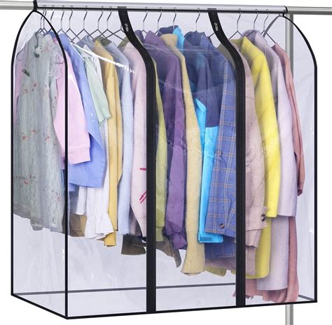 Misslo 40 Hanging Garment Bags For Closet Storage Clear