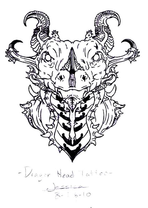 Dragon Head Tattoo By Vbloodfetishv On Deviantart