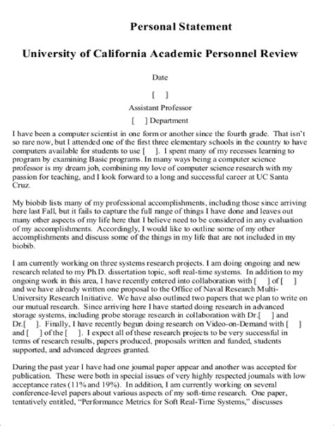 26 Personal Statement Templates Free Pdf Word Samples Examples