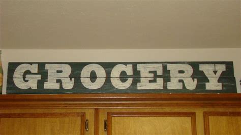 Rustic Reclaimed Wood Grocery Sign Distressed Etsy