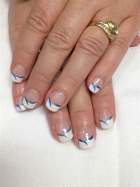 Pin By Kersten Mischka On My Gel Nail Designs Blue And Silver Nails White Nail Designs Blue