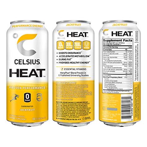 Celsius Heat Performance Energy Drink 6 Flavor Variety Pack Zero Sugar