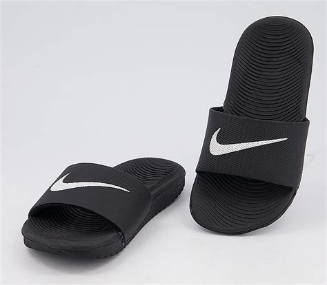 Nike Kawa Kids Slides Black White Unisex