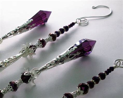 Crystal Suncatcher Icicle Ornament Royal Purple Glass Etsy