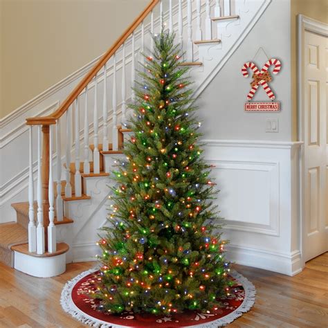Dunhill Fir Slim Green Artificial Christmas Tree With Multi Color