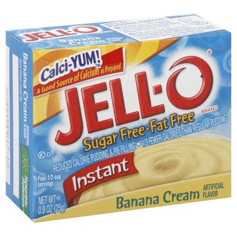 Jell O Instant Pudding And Pie Filling Banana Cream Fat Free Sugar Free