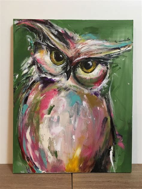 Pin By Clarabelle Arte On Art On Wood Panels Original Owls Painting