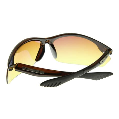 x loop large hd vision eyewear half frame sports wrap sunglasses w amb sunglass la