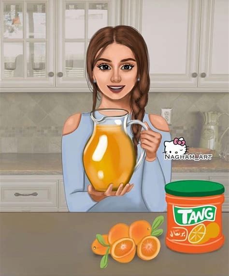 A Woman Holding A Jar Of Tangerine Juice