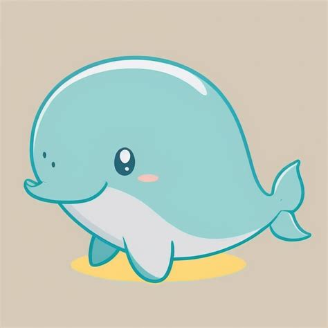 Cartoon Whale With A Long Tail And A Smile On Its Face Generative Ai