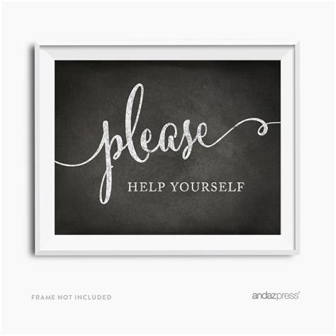 Please Help Yourself Vintage Chalkboard Wedding Party Signs