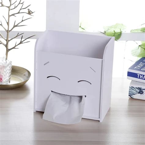 Hot Sell Smile Tissue Box Cosmetic Storage Box Creative Solid Color