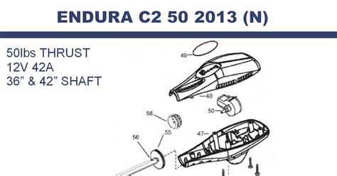 Endura C2 50 50lbs 12v 42a 36 And 42 Parts 2013 N