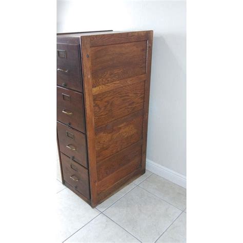 Light grey, black, putty stock status: Antique Shaw Walker Legal 4-Drawer Oak File Cabinet, 1910s ...