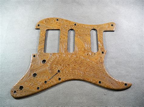 H S S Embossed Paisley Lfaux Leather Pickguard For Us Mex Reverb