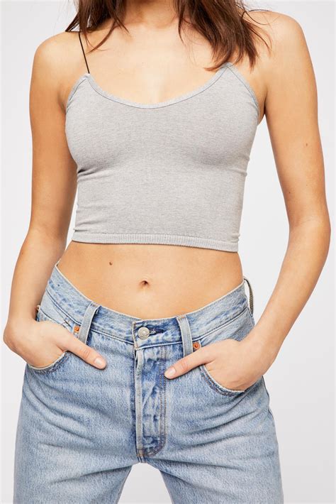 Free People Synthetic Skinny Strap Seamless Brami By Intimately In Heather Grey Gray Lyst
