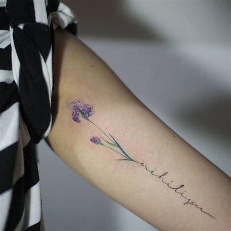 Small Iris Flower Tattoo Black And White Viraltattoo