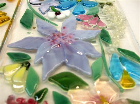 Fused Glass Floral Border Tiles Designer Glass Mosaics