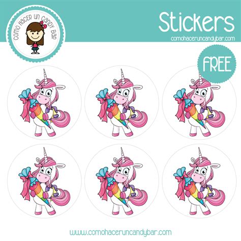 Unicornio Sticker Para Imprimir Kits Imprimibles Para Fiestas Gratis