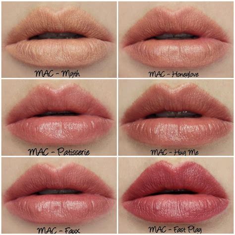 Mac Myth Honeylove Patisserie Hug Me Faux Fast Play Lipstick Swatches Review Neutral