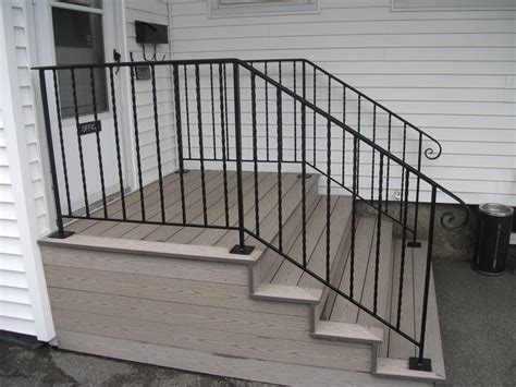 Routed rail makes building a deck rail easy and with a variety of balusters to choose from, you can create a customized look that reflects your personal style. Pin by Cora Brown on railings | Outdoor stair railing, Exterior stairs, Wrought iron porch railings